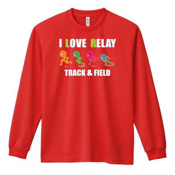 画像1: I LOVE RELAY 長袖ドライ陸上/ランニングTシャツ