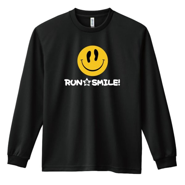 画像1: RUN & SMILE! 長袖ドライ陸上/ランニングTシャツ