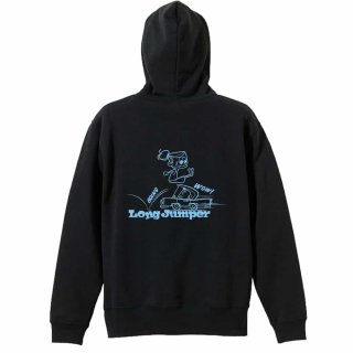 カートゥーンイラスト 走幅跳 パーカー ジップ 裏パイル 練習着