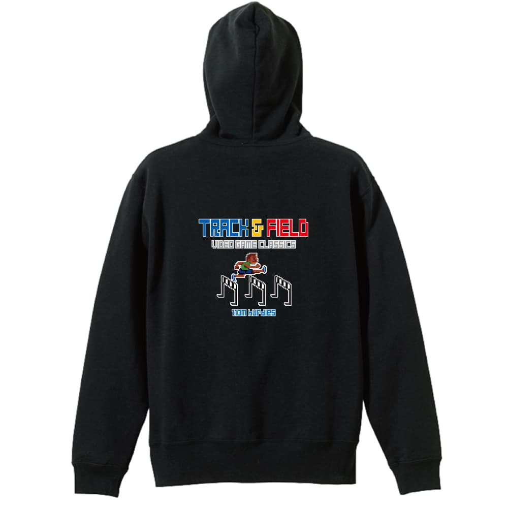 8 Bit風 陸上ゲーム ハードル編 陸上ジップパーカー 裏パイル リクティ 陸上tシャツ専門店